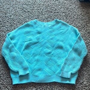 Kids' Turquoise Cable Knit Sweater